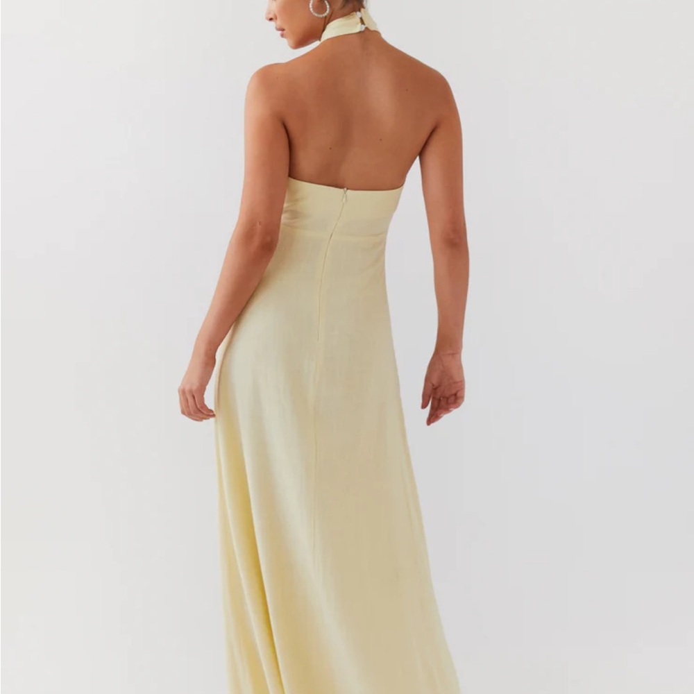 Adrienne Linen Maxi Dress - Lemon